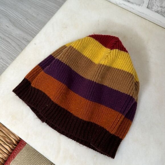 Striped Ribbed Winter Beanie Hat Warm Ultra Soft Preppy Fall - Picture 2 of 4
